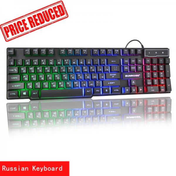 Cross border express Russian 104 luminous keyboard