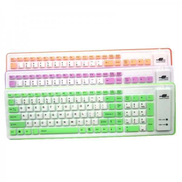 103 key silicone USB folding silicone keyboard factory wholesale waterproof mobile phone office game keyboard 