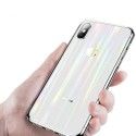 Suitable for iPhone 12 laser transparent glass case iPhone XR Aurora glass case S10